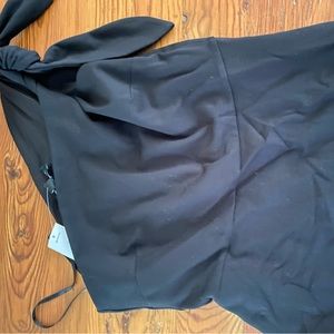 banana republic one shoulder black dress size 4